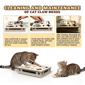Boîte à gratter pour chat en bois avec labyrinthe – Jouet interactif d'intérieur pour lutter contre l'<span class=keywords><strong>ennui</strong></span> - Product Image 6