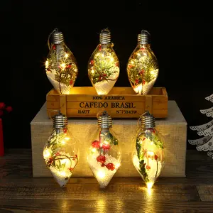 Luzes led transparentes ox230, suprimentos para decoração natalina, ornamento de pendurar para árvore de natal, bola de led especial