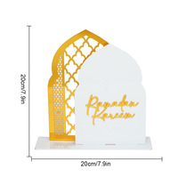 Nouvelles décorations de table en acrylique pour l'Aïd al-Fitr, ornements marocains à double arche pour le Ramadan et la bénédiction de l'Omra