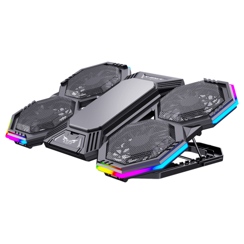 RGB Ergonomic Comfort Laptop Cooling Pad Lightweight Notebook Cooler Stand with USB Cooling Fans for Gaming