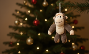 Adorno Colgante de Peluche con Forma de Mono de 14 cm, Decoración Navideña para Interiores, Muñeco de Juguete - Product Image 2