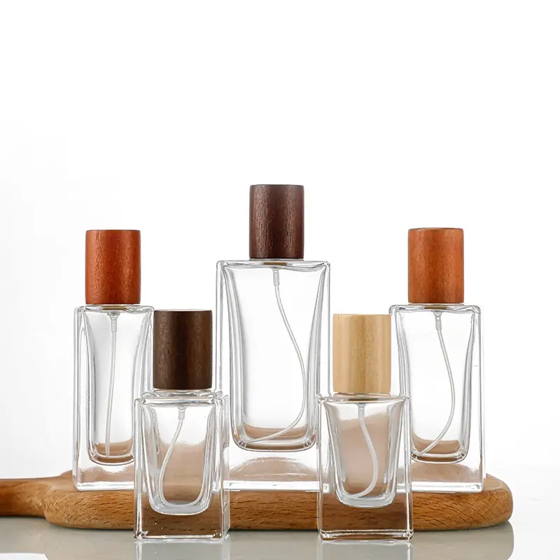 Bulk Buy: Wholesale Custom Clear Glass Perfume Bottles, Square 30ml and 100ml, Boxed Set Display
