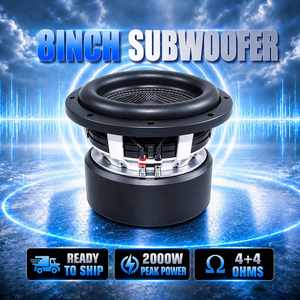 GRANVOZ - Subwoofer de 8 Pulgadas para Sistema de Audio de Automóvil, 1000 Vatios RMS, 3 Pulgadas, Aluminio Negro, VC Dual de 4+4 Ohmios, Envío Inmediato - Product Image 1