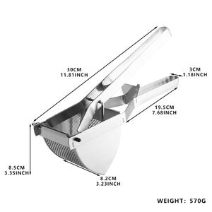 भारी शुल्क रसोई आलू रिसर सोपिटो स्टेनलेस स्टील मैनुअल आलू मशर जूसर प्रेस फल निचोड़ घर और वाणिज्यिक के लिए - Product Image 2