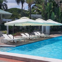 Foshan Darwin Meubles Moderne Maille Tissu En Aluminium Chaise Longue Premium Plage Jardin Patio Hôtel Piscine Soleil Chaise Longue