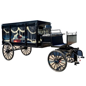 Latest Design Horse Drawn Funeral Hearse Coffin Buggy Motorcycle Funeral Cart Funeral Service Wagon - Product Image 2