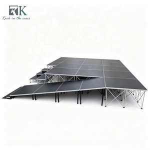 Plataforma de escenario para bodas, kit de escenario portátil, escenario de montaje rápido y sencillo con rampas - Product Image 2