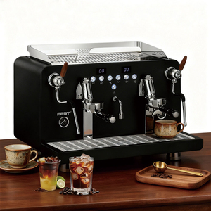 Machine à expresso électrique semi-automatique, commerciale, industrielle, barista, en acier inoxydable, double tête, pour café - Product Image 1