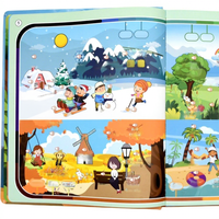 Livre d'activités puzzle OEM bilingue français-anglais, musical, tactile et interactif, en carton rigide, pour l'éducation préscolaire et le divertissement