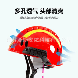 Casque de sauvetage pour pompiers Yasyan F2, rouge, en fibre de verre, durable, protection d'urgence - Product Image 5
