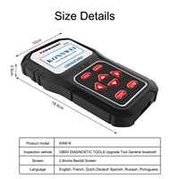 Escáner de Automóviles Universal Bluetooth Clásico Mejorado KONNWEI KW818 OBD II para Lector de Códigos de Falla del Motor del Automóvil Herramienta de Diagnóstico CAN