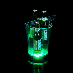 7 couleurs changeantes LED acrylique plastique <span class=keywords><strong>vin</strong></span> baril refroidisseur seau à glace Transparent Art déco Design pour le stockage 1-6L - Product Image 3