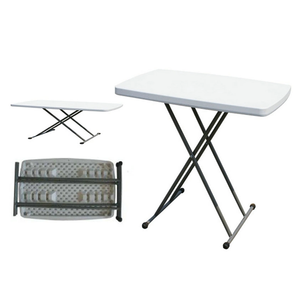 Petite <span class=keywords><strong>Table</strong></span> à manger rectangulaire en plastique portable à hauteur réglable, pliable et durable pour <span class=keywords><strong>restaurant</strong></span> d'événements d'intérieur et d'extérieur - Product Image 2