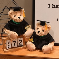 Boneka Beruang Teddy Wisuda Custom Grosir, Mainan Hewan Boneka Isi Dakron dengan Topi & Jubah Wisuda, Hadiah untuk Siswa, Suvenir