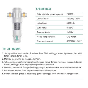 Hướng dẫn sử dụng xả nước rửa ngược prefilter quay xuống trầm tích lọc nước trung tâm toàn bộ nhà Hệ thống lọc - Product Image 6