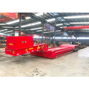 2/3/4 Axles 40-80ton Lowboy <strong>Trailer</strong> <strong>Gooseneck</strong> <strong>Container</strong> Lowbed Semi <strong>Trailer</strong> for Tanzania - Product Image 1