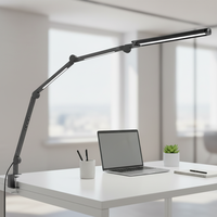 Lampe de salon moderne à bras flexible en aluminium, 3 sources lumineuses, LED, protection des yeux, commande tactile, intensité réglable, lampe de table simple