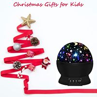 Proyector de Estrellas con Rotación de 360°, 4 Bombillas LED, 16 Colores Cambiantes, Cable USB para Niños de 3 a 8 Años, Luz Nocturna Infantil con Forma de Luna para Dormitorio