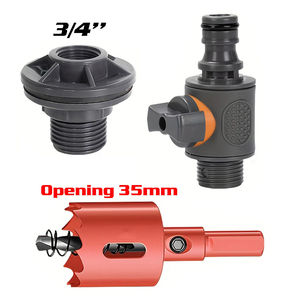 Kit combiné <span class=keywords><strong>d</strong></span>'ouvre-prise fileté en plastique 3/4'' pour <span class=keywords><strong>arrosage</strong></span> de jardin, robinet de seau <span class=keywords><strong>d</strong></span>'eau de pluie et valve à embout - Product Image 1