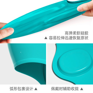 <b>Wave</b> Silicone Swimming <b>Cap</b> Pure Color Elastic Waterproof Ear Protection Unisex For Swimming Diving - Product Image 4