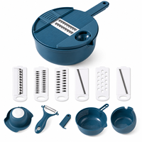 Hotseller 16-in-1 multifunctionele handmatige groentehakker, aardappelsnijder, rasp, cutter, mini-voedselprocessor