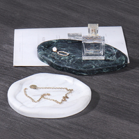 STONEKOCC Plateau à bijoux en marbre naturel irrégulier, pour échantillons, décoration de bureau, de maison, de salle, pour fruits et collations, rangement multifonctionnel