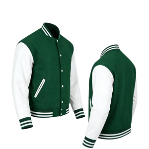 Chaqueta Varsity Personalizable Bordada de Dos Tonos para Hombre, Chaqueta de Invierno Informal Transpirable de Alta Calidad para Hombre - Product Image 1