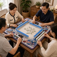Tapis de table Mahjong patriotique du 4 juillet de 31,5 pouces, motif chien dachshund et drapeau américain, antidérapant et insonorisant