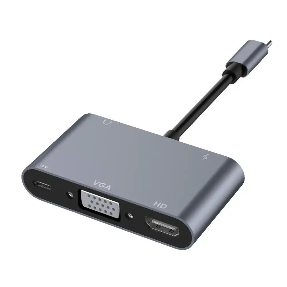 סוג-c עגינה תחנת USB USBC כדי HD VGA חמש-in-one וידאו כבל עגינה תחנה