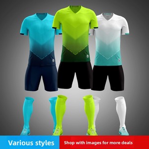 Vente directe d'usine - Ensemble d'uniformes de football pour les élèves du primaire/secondaire, les adultes et les enfants - Tissu en polyester à trous fins rayé - Product Image 4