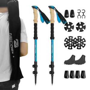 Bastones de Trekking de Aleación de Aluminio de 3 Secciones, Portátiles, Extensibles, Personalizables, Capacidad de 150 kg, Bastones de Senderismo de 3 Secciones para Caminar - Product Image 1