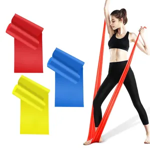 Zakerda Logo kustom ramah lingkungan, tali kebugaran Set karet resistensi pinggul Yoga Merah Kuning Biru elastis TPE