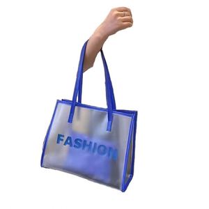 Bolsa de Compras Transparente de PVC, Impermeable, con Asa de PU, para Playa o Viaje, al por Mayor, para Mujer - Product Image 3