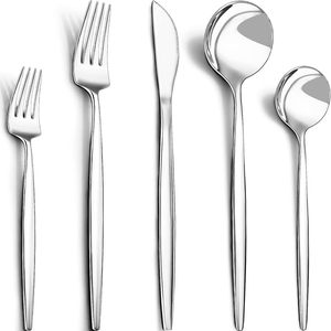 Juego de cubiertos de 60 piezas, cubiertos cuadrados de acero inoxidable, juego de cubiertos para <span class=keywords><strong>12</strong></span> vajillas de grado alimenticio PARA CENA - Product Image 1