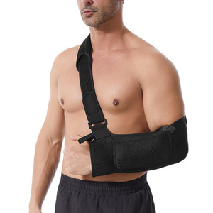 <b>Forearm</b> Sling With Reinforced Elbow <b>Support</b> Adjustable Breathable Shoulder Pad For Badminton General Use Black S M L - Product Image 1