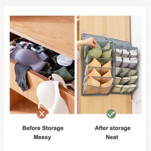 Hanging Clothes Organizers Double Side Underwear Storage Wardrobe <b>Wall</b> <b>Mounted</b> Socks Storage Organizer <b>Shelves</b> Bra Organizer - Product Image 5