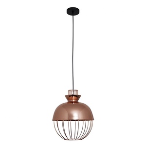 Lampada a sospensione a sfera in rame 1xE27, dimmerabile 29d, ideale per l'illuminazione decorativa in ambienti domestici e commerciali. - Product Image 1