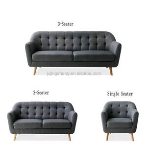 Mobili soggiorno comodo schienale Design in legno grigio nuovo divano con cuscini - Product Image 5