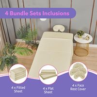 Draps de lit de spa en microfibre 3 pièces 4 ensembles résistants à l'huile doux accessoire sans plis housse de table de massage