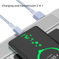 100W 5A USB a Câble de chargeur 2 en 1 Charge rapide en nylon tressé USB a vers USB C vers éclairage pour 15/Pro/Plus Mac Book Pro