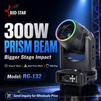 Projecteur 300W pour éclairage de scène avec 2 prismes, 24x0.5W LED RGBW, anneau lumineux, IP20, contrôle DMX, pour DJ, concerts, mariages