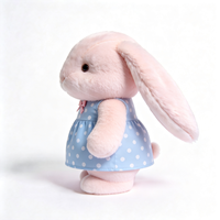 Peluche Lapin Mignon à Longues Oreilles Tendance, Esthétique Kawaii, Douce et Rembourrée avec Robe, Idéale pour la Revente