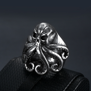 Vendita calda anello con teschio di polpo gioielli anelli da marinaio 316L in acciaio inox per gli uomini su misura per le donne anello di fidanzamento pirata Party - Product Image 3
