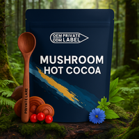 Mushroom Hot Chocolate Superfood Cacao en polvo Cafeinado con Reishi Hericium Erinaceus Relajación Bolsa empaquetada Mushroom Coffee