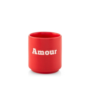 Tazza in Ceramica Rossa 200cc con Stampa Amore, Tema Romantico - Product Image 1