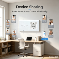 Interrupteur intelligent WiFi UBARO, prise USB EU, 10A 240V, panneau tactile en verre trempé, commande vocale Alexa Yandex Alice, application, IP20, cadre métallique