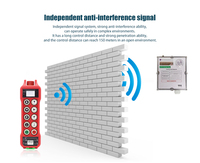 Control Remoto Inalámbrico de Radio de Doble Velocidad con 8 Botones IP67, Transmisor y Receptor para Grúa