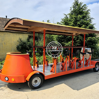 Pédale électrique de luxe à double entraînement Pub Bike To Beer Cycle 8 13 Passenger Party Open Top Sightseeing Bus