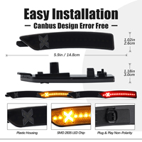Feux latéraux de pare-chocs à LED X Style avec lentille fumée pour Ford Mustang S650 Gen7 2024 et modèles ultérieurs, ambre avant, rouge arrière, 4 pièces