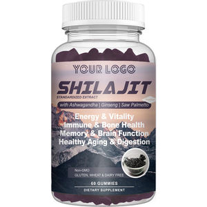 Gomitas de Shilajit Orgánico con Miel de Manuka Endulzada, Fórmula Limpia, Ácido Fúlvico y Húmico Natural, Mejora la Memoria y el Sueño, 60 Unidades, Herbal - Product Image 1